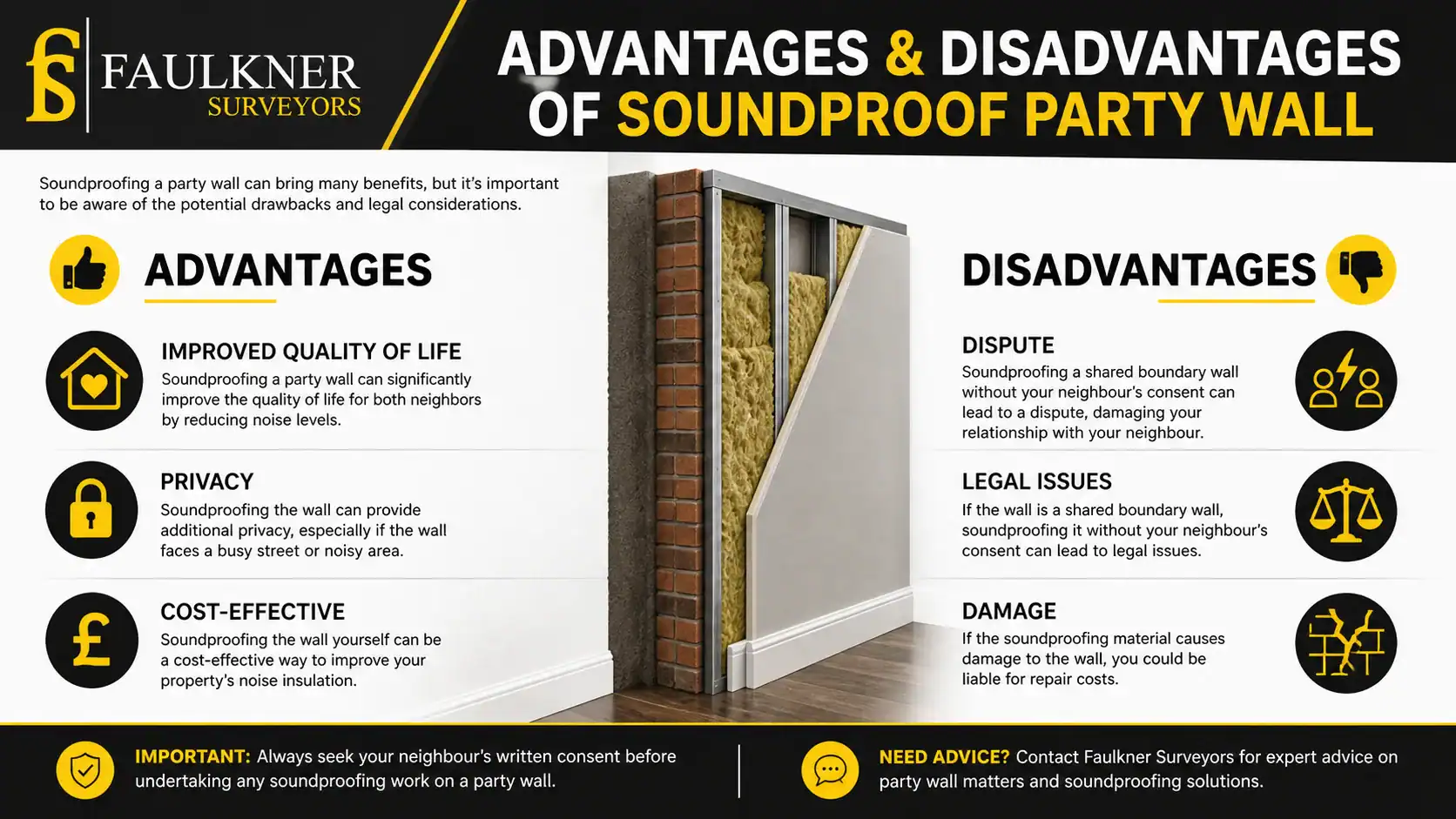 Can you Soundproof a Party wall? 2 Advantages and Disadvantages of Soundproof Party Wall Islington