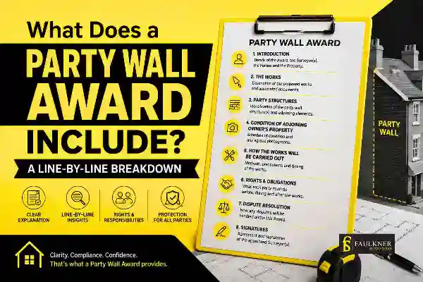 Party Wall Awards Explained Line-by-Line: What Property Owners and Neighbours Need to Know 1 What Does a Party Wall Award Include? A Line-by-Line Breakdown Islington